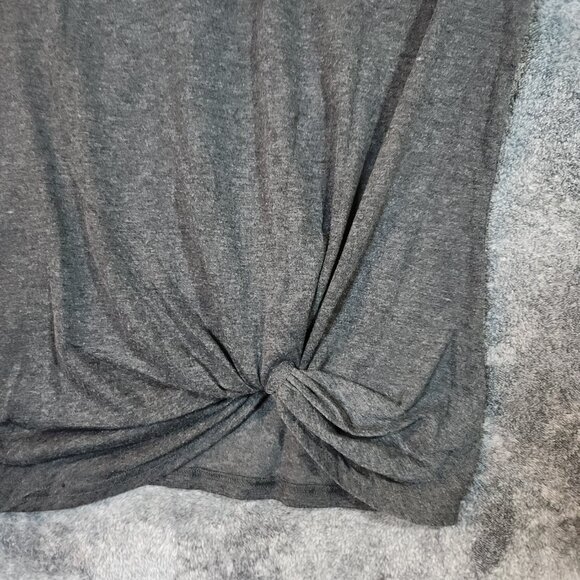 Women's Striped Leopard S/S Twisted Knot Crew Neck Gray T-Shirt Medium Summer - Picture 4 of 7